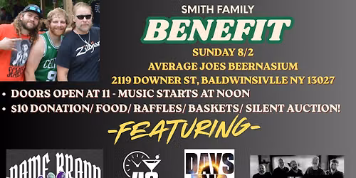 Benefit for the Smiths feat. 48 Hours, Name Brand Covers, Faceless, Days End, The Malcontents + MORE