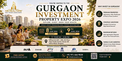 Gurugram Investment Property Expo 2026\u2014free June 8 & 9.