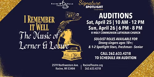 Auditions: I Remember it Well - The Music of Lerner & Loewe