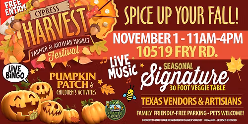 \ud83c\udf42CYPRESS-HARVEST FESTIVAL-FARMERS MARKET