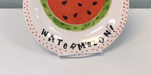 Kids Pottery Painting Workshop: Watermelon Plate