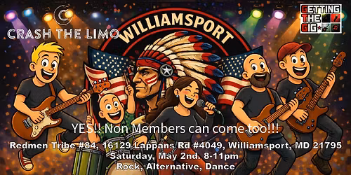 \ud83c\udfb6"Crashing" Redmen Conococheague Tribe #84 -- Crash the Limo in Willamsport\ud83c\udfb6