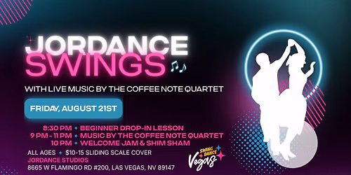 Jordance Swings with LIVE MUSIC \ud83c\udfb7 by The Coffee Note Quartet! - Beginner Lesson & Social Dancing