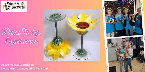 Cape Coral Paint and Sip- Margarita Glasses - Sunflowers