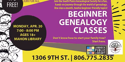 Beginner Genealogy Class at Mahon Library