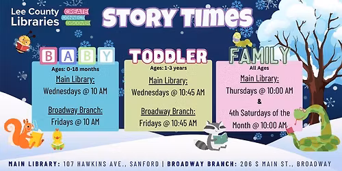 LCL Toddler Story Time at the Main Library