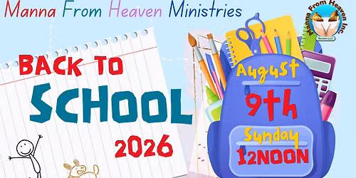 Manna from heavens loaded backpack school supplies giveaway