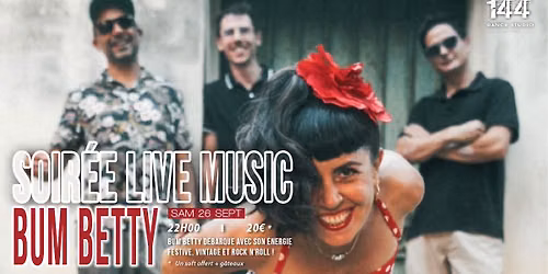 BUM BETTY - Soir\u00e9e dansante Music Live au 144 Dance Studio