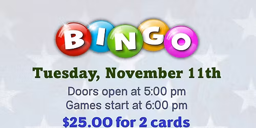 BINGO at the Elks