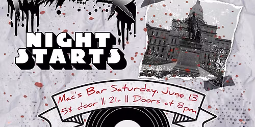 SUBURBAN ANTS wag night starts + spatter pattern + ink drinker