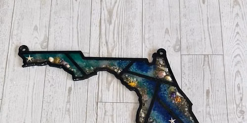 Faux Stain Glass Resin Art $45