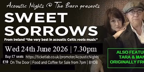FROM IRELAND The SWEET SORROWS in concert | The Barn Coffee Shop Meanwood | Leeds 24 6 26