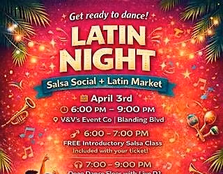 Latin salsa night and vendor market