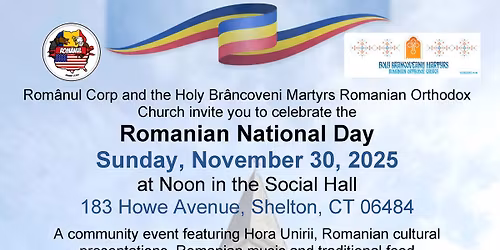 Celebrating the Romanian National Day - Community Event at Holy Brancoveni
