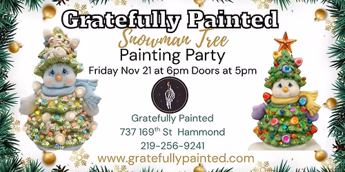 Snowman Tree Painting Party