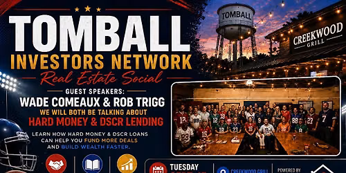 Freedom Lending Tomball Investors Network Real Estate Social- Sept 15