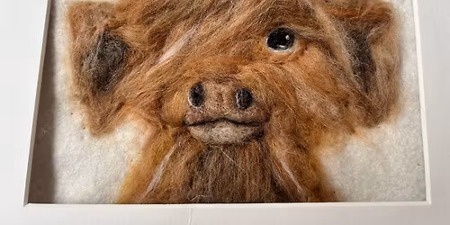 NOW FULLY BOOKED Needle felted Highland Cow picture