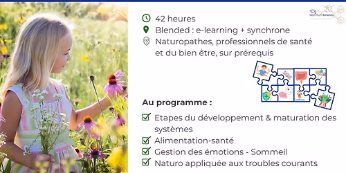 Formation de sp\u00e9cialisation en naturopathie pour l'enfant de 3 \u00e0 11 ans