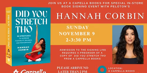 Peloton\u2019s Hannah Corbin - Did You Stretch Tho In-Store Book Signing
