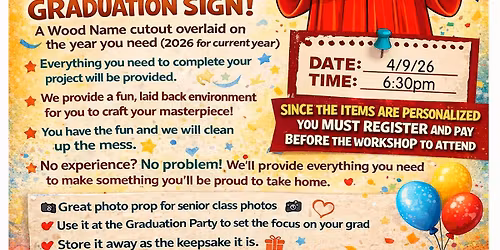 Jensen's Personalized Wood Graduation Sign Workshop