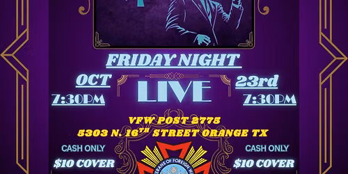 VFW Post 2775-Orange TX - Friday Night Dance with Hunter Courts & The Vintage Collective