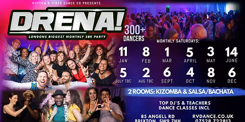Drena! London's Biggest Kizomba, Salsa & Bachata Party - 2 Rooms