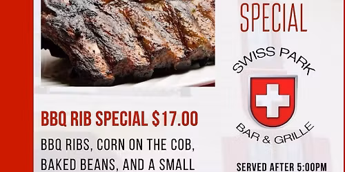 Thursday Dinner Special - BBQ RIBS