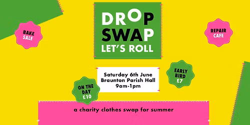 Swap \/\/ Drop \/\/ Let's Roll \/\/ charity clothes swap for summer!