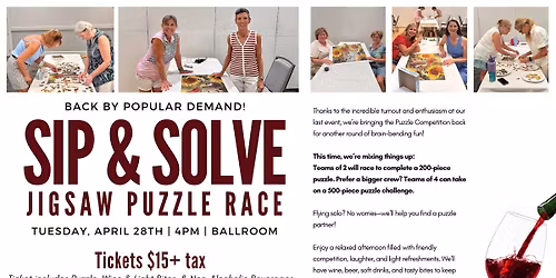 Sip & Solve Jigsaw Puzzle Race