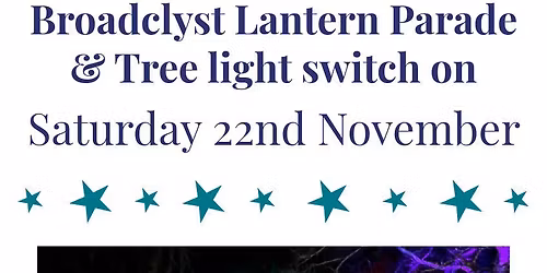 Broadclyst Christmas lantern and light switch on