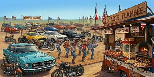 Exposition de v\u00e9hicules Am\u00e9ricains