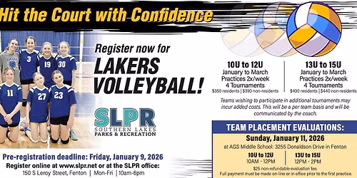 Lakers Volleyball Local Tryouts 2026