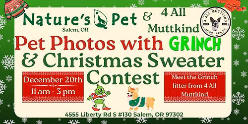 Pet Photos with The Grinch! - Adoption Event with 4 All Muttkind