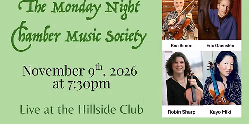 Monday Night Chamber Music Society - The Sharp String Quartet