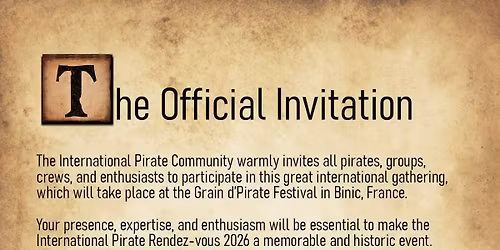 Festival Grain d\u2019Pirate 2026 (IPC official worldwide gathering!)