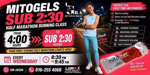 LGRA x Mitogels SUB 2.30 Half Marathon Training Running Class
