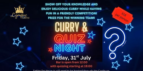 Curry & Quiz Night At Lympne Castle