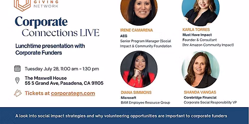 Corporate Connections LIVE Los Angeles- lunch with corporate funders