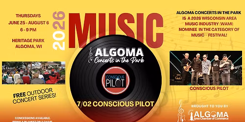 Conscious Pilot, Algoma Concerts in the Park, July 2, 2026