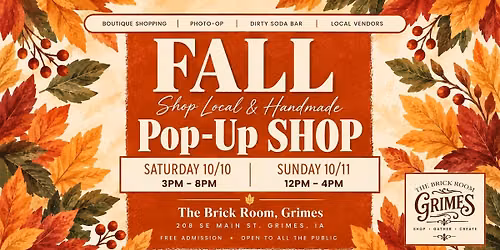 Fall Pop-up Shop at The Brick Room, Grimes
