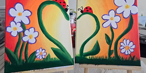 Mommy and Me paint night at the Yoke