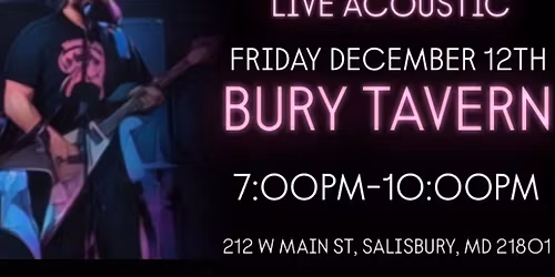 JOHNNY CARDO LIVE ACOUSTIC - BURY TAVERN 12\/12\/25