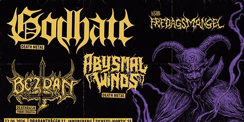 Godhate + Bezdan + Abysmal Winds Live @Klubb Fredagsmangel