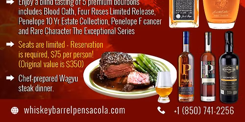 Premium Bourbons Tasting & Wagyu Steak Dinner