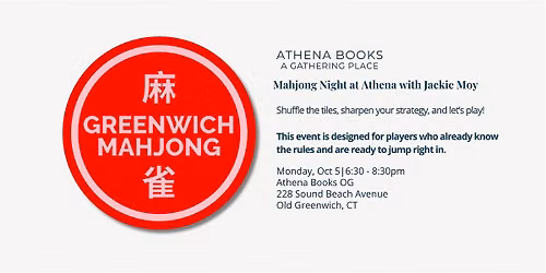 Mahjong Night at Athena Books with Jackie Moy