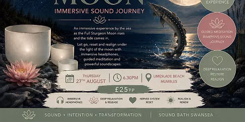 Full Moon Beach Sound Waves Circle for the Sturgeon Moon