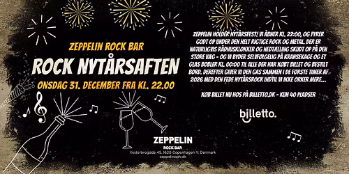 Zeppelin Rock Bar Rock Nyt\u00e5rsaften 31. december 2025