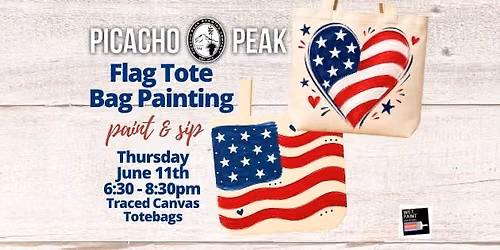 American Flag Tote Bag Painting June 11th @ Picacho Peak Brewing Las Cruces