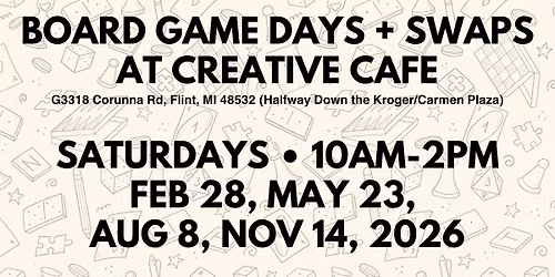 Board Game Days + Swaps at Creative Cafe