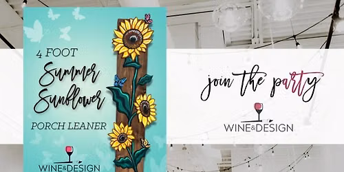 4 Ft Summer Sunflower Porch Leaner | Wine & Design